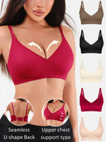 Seamless Jelly Glue Lady Bra Wire Free Brassiere Adjustable Anti-sagging Women Underwear Female Push Up Padded Lady Bralette