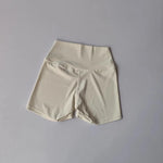 Women's High-Waist Quick-Drying Yoga Sports Shorts Nude Summer Fitness Running Training Three Quarter Length