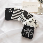 Cotton Panties Women Underwear Mid Waist Briefs Female Underpants Lingerie Black Bowknot Design Ladies Pantys M-XL
