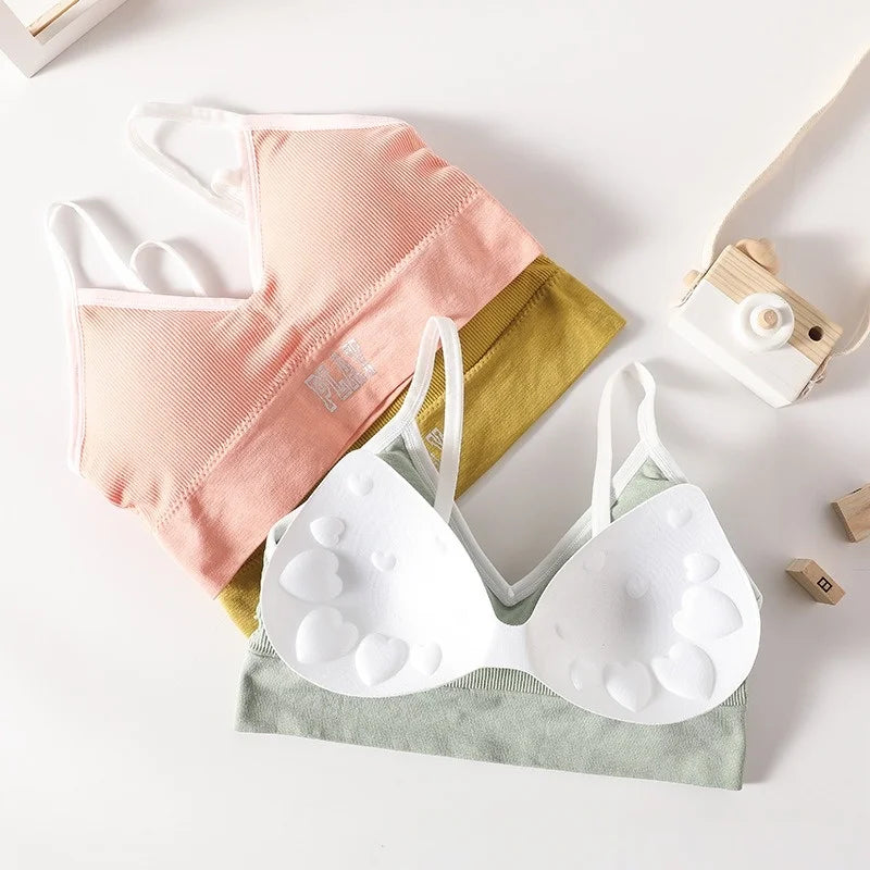 Women Crop Top Seamless Sports Push-Up Bra Tube Top Lingerie Underwear Streetwear Padded Camis with Straps Daily Wear Tops