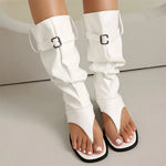 2025 Brand Plus Size 48 Trendy Denim Blue Gladiator Sandals Women Chic Black Chunky HeelsFashion Comfy Walk Summer Boot Shoes