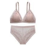 Women Lace Bra Set Push Up Bralette Low Waist Panties Female Embroidery Flora Lace Underwear Sexy Lingerie Set Female Intimates
