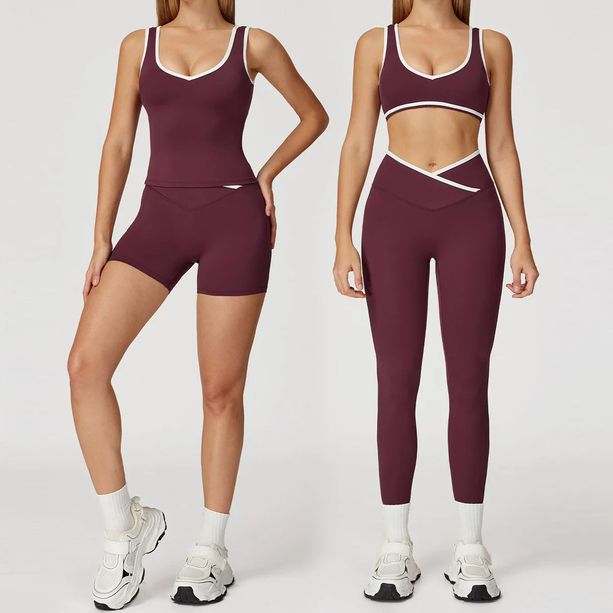 Yoga Set2 Pieces Workout Outfits Fitness Sportswear Gym Tracksuit High Waist Leggings Sports Bra Athletic Wear Women Clothes
