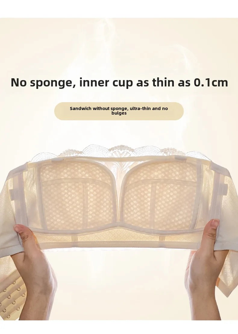 MOYISU Strapless Bra Women with Large Breasts and Small Non-slip Pull-up Breast Anti-sag Summer Slim Bra
