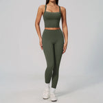Yoga Set Women Tracksuit 2 Piece Gym Clothing Sportswear Running Tank Top Fitness Leggings Workout OutfitsAthletic Wear Suit