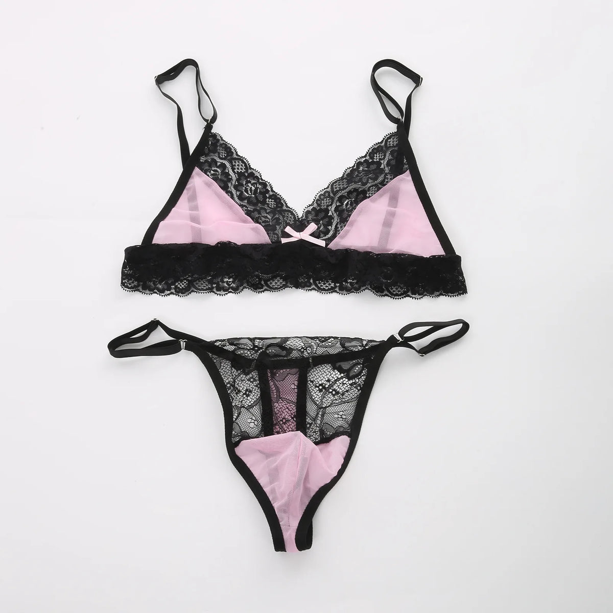 European and American men's sexy lace bra and panties temptation suit transvestite suit