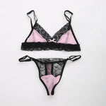 European and American men's sexy lace bra and panties temptation suit transvestite suit