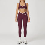 Yoga Set2 Pieces Workout Outfits Fitness Sportswear Gym Tracksuit High Waist Leggings Sports Bra Athletic Wear Women Clothes