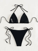 Sexy Sequin Blue Micro Bikini Set Women Shiny Push Up Bra Tie Side Triangle Swimsuit Summer Bathing Suit Holiday Swimwear 2026