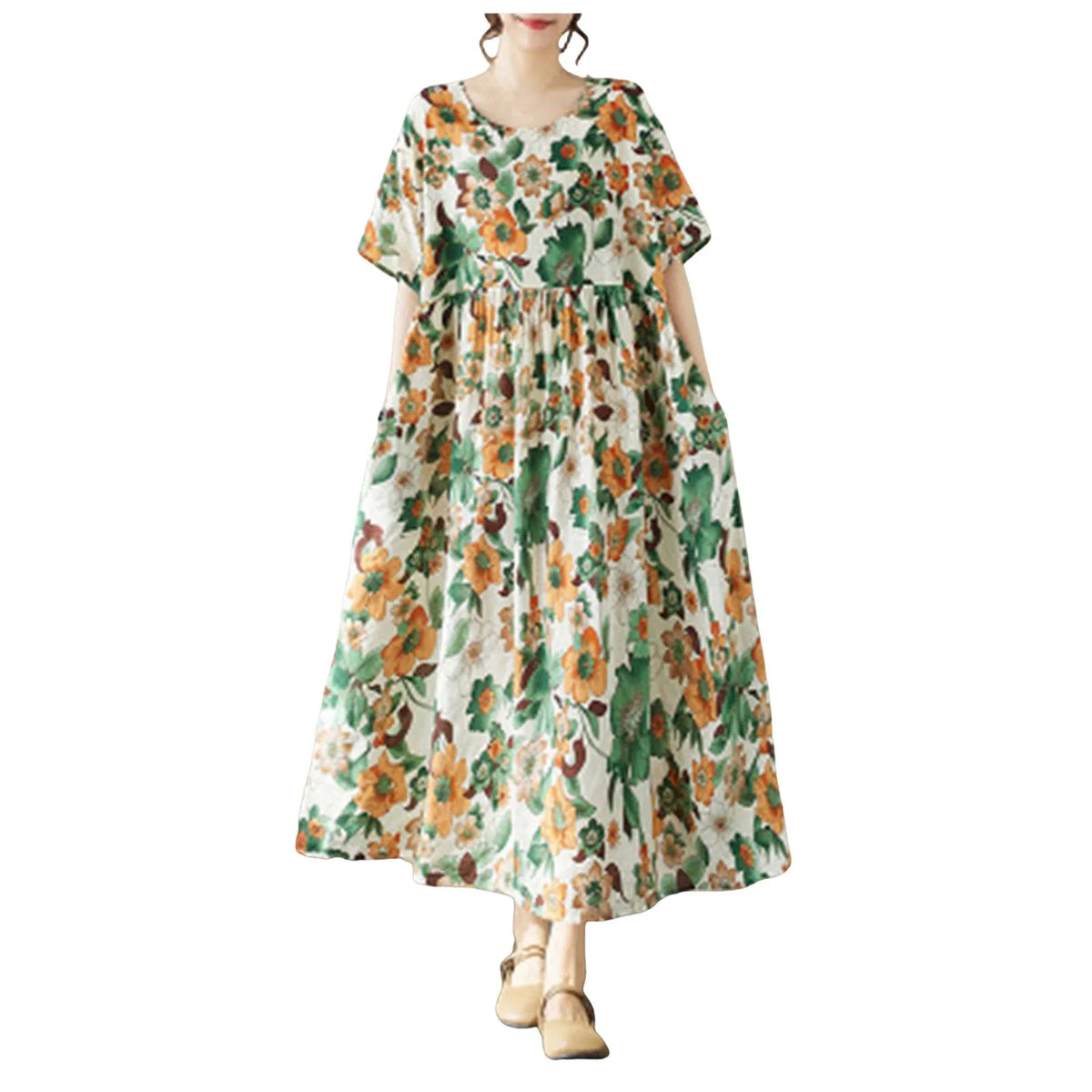 Long Dresses For Women Casual Summer Trendy Boho Style Pleated Cover Up Vestidos Daily Wear High Quality Elegant Maxi Dress