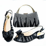 Doershow nice African Shoes And Bag Matching Set With blue Hot Selling Women Italian Shoes And Bag Set For PartyHAS1-10