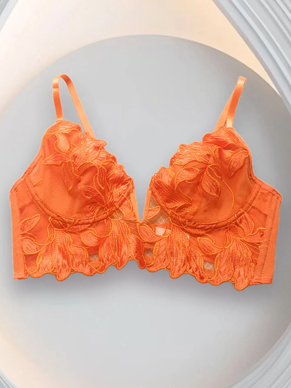 Sexy Floral Embroidered Mesh Sheer Underwire Lingerie Minimizer Bras for Women Full Coverage Underwire Bras