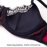 French Thin Cup Lingerie Set Sexy Lace Push Up Bra Fashion Women Silk Fabric Underwear High Quality Intimates Bras and Panties