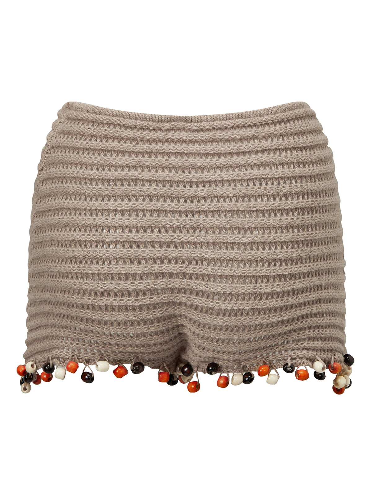 Women's Summer Bead Hem Shorts Trendy Colorful Knit Low Rise Shorts Streetwear Beach Casual Daily Short Pants
