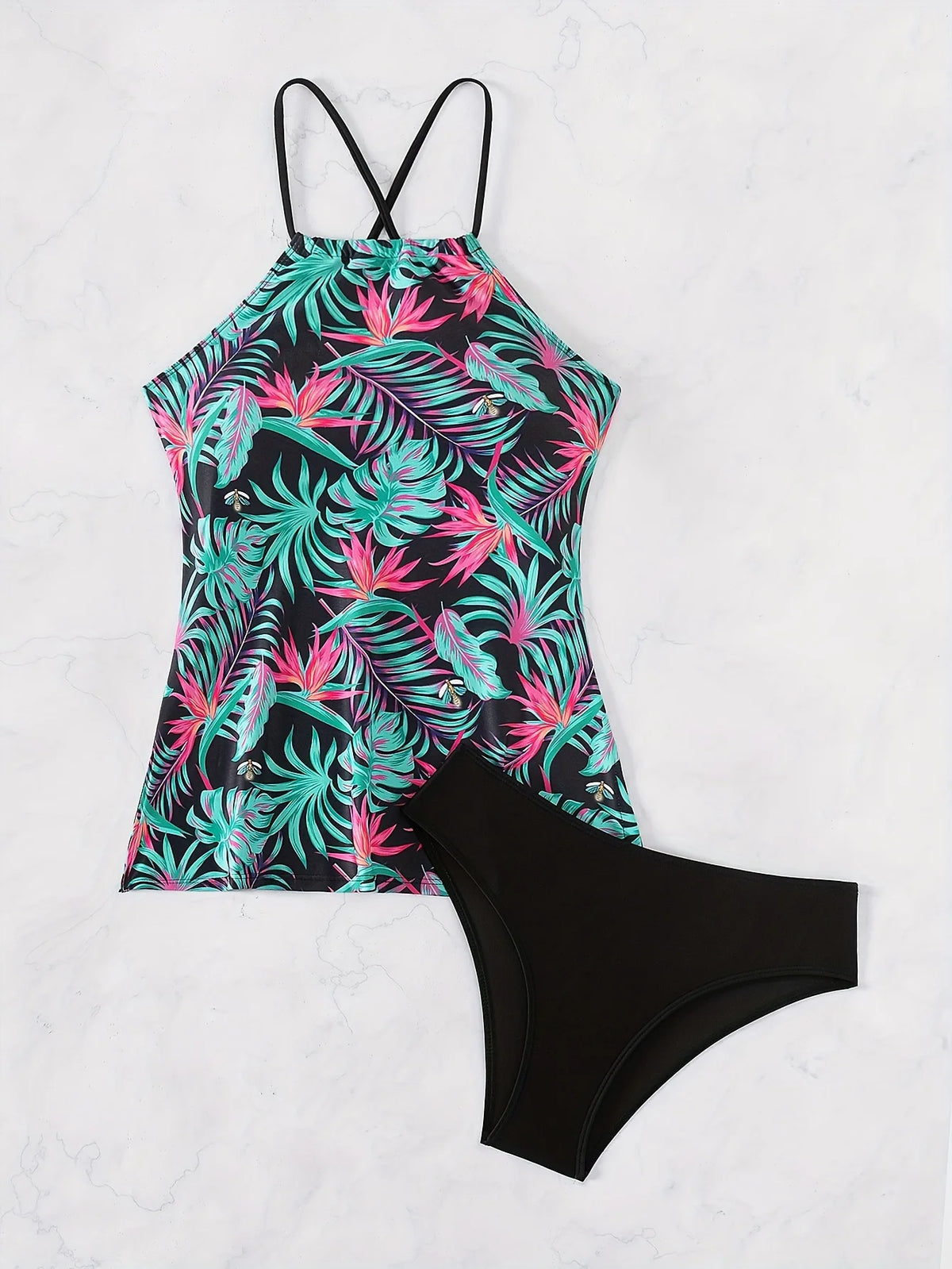 ZTVitality Sexy Print 2 Piece Tankini Set 2025 New Arrival Push Up Padded Bra Swimsuit Women Swimwear summer Beachwear Brazilian