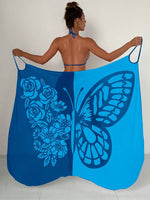 Sexy Butterfly Print Cover Up 2026 Women Black Patchwork Mesh Dress Tunic Bikini Lady Elegant Bath Sarong Wrap Skirt Beachwear