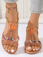Shoes for Women Summer Women Wedge Bohemia Rhinestones Casual Platform Sandals Female Peep Toe Outdoor Beach Shoes 2026