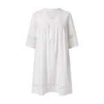 Boho Dress For Women Casual Summer Lace Dresses V Neck Short Sleeve Beach Sundress Swing Vestidos Fashion Slim Lace Plus Size