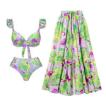 2026 New Arrival Push Up Women Bikini Set Floral Printed Ruffle Bikinis Strappy Bandage Swimwear Brazilian Biquini Bathing Suit