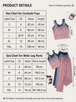 Women Ribbed Pajama Set Lace Trim Cami Top and Pants Sleepwear Soft Breathable Button Front Loungewear