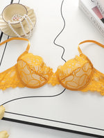 Women's New Product Red Lace With Steel Ring Lingerie Sexy Daily Thin Brassiere Pull Up Solid Color Underwear MR2690