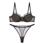 Leopard Print Bra for Women Sets High Quality Backless Sexy Hot Bra Brief Sets Lace Push-up Underwear Women's Intimates