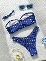 XS - L Polka Dot Bandeau Bikini Women Swimwear Female Swimsuit Two-pieces Bikini Set Brazilian High Cut Bathing Suit Swim Lady