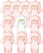 10 Pcs Women Bride Kimono Robe Embroidered Getting Ready Satin Bridesmaid Robes for Wedding Party Bridal Shower