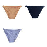 3Pcs/Set Women's Cotton Low-Rise Briefs with Mesh Side Panels Brazilian Panties Sexy Lingerie Comfy Breathable Underwear M-XL