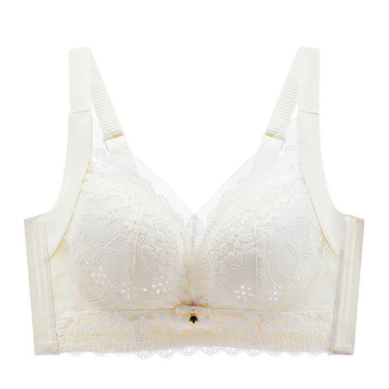 Spring And Summer New Five-breasted Thin Hole Cup Breathable Bra Without Underwire, Breast-proof Sagging Underwear Looks Thin Bh