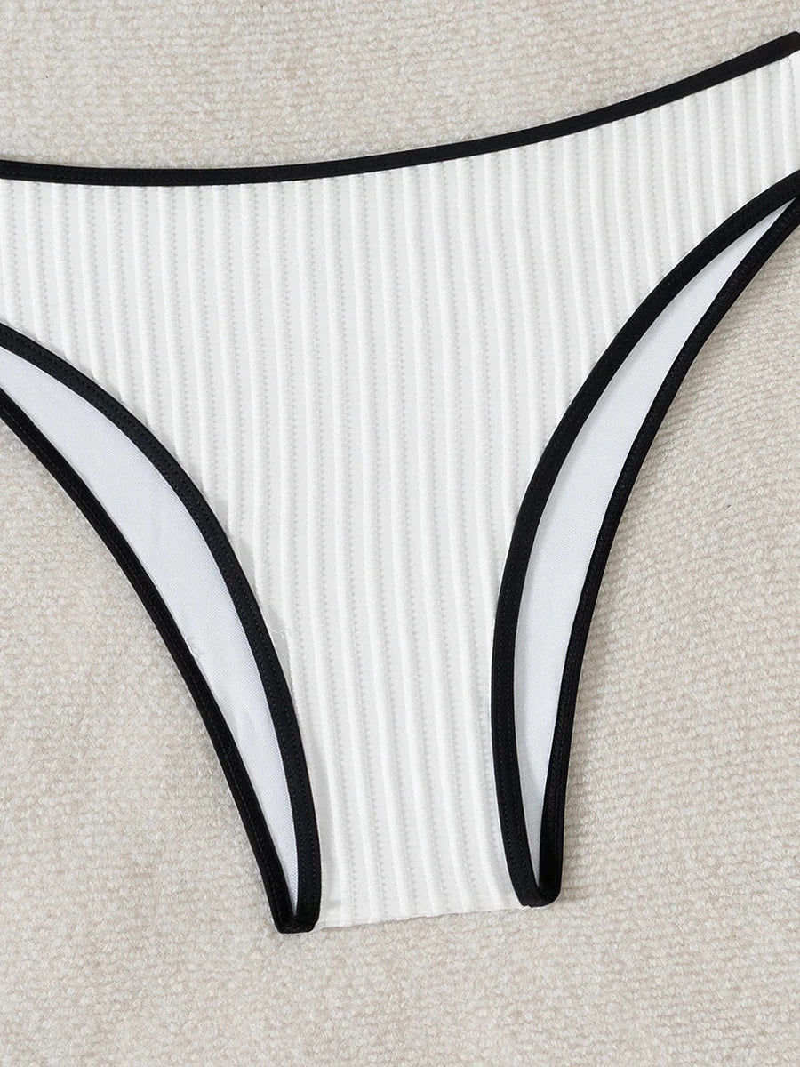 XS - L Wrinkled High Waist Bikini Women Bandeau Swimsuit Female Swimwear Two-pieces Bikini Set Bathing Suit Swim Beach Wear Lady