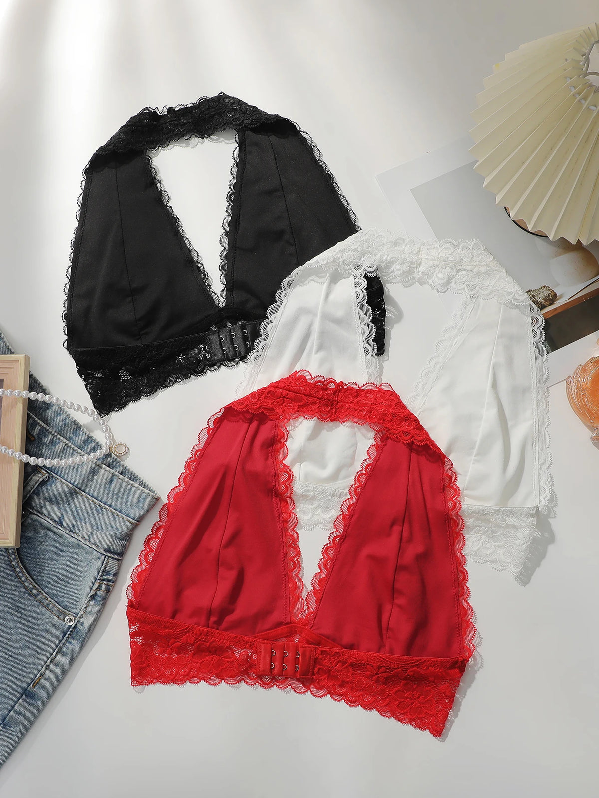 New Wire-free Deep Vneck Brassiere Sexy Lace Lingerie Underwear Comfortable Bra multi colored Women Everyday Bralette A561