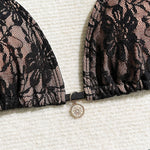 Mesh Sarong Lace Halter High Cut Bikini Female Swimsuit Women Swimwear Three-Pieces Bikini Set Bather Bathing Suit Swim V6284