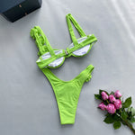 DEKA Brazilian Micro Floral Bikinis Set New Women Thong Swimsuit Sexy Female Push Up Swimwear Bathing Biquini Swimming Suits