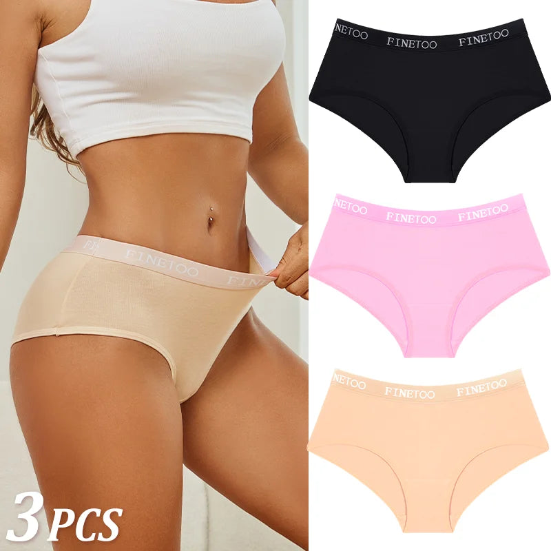 New 3Pcs Women's Cotton Briefs Letter Belt Underwear Women Panties Sexy Breathable Briefs Female Stretch Ladies Soft Lingerie