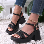 2026 Summer New Women's Fashionable and Comfortable Thick Bottom Sandals with One Line Buckle Design and Simple Open Toe Sandals