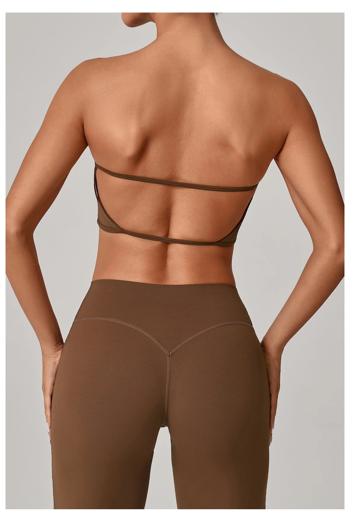 Padded Backless Bandeau Sports Bra Gym Women Crop Tube Top Seamless Yoga Top Sexy Workout Sportswear Push-up Fitness Underwear