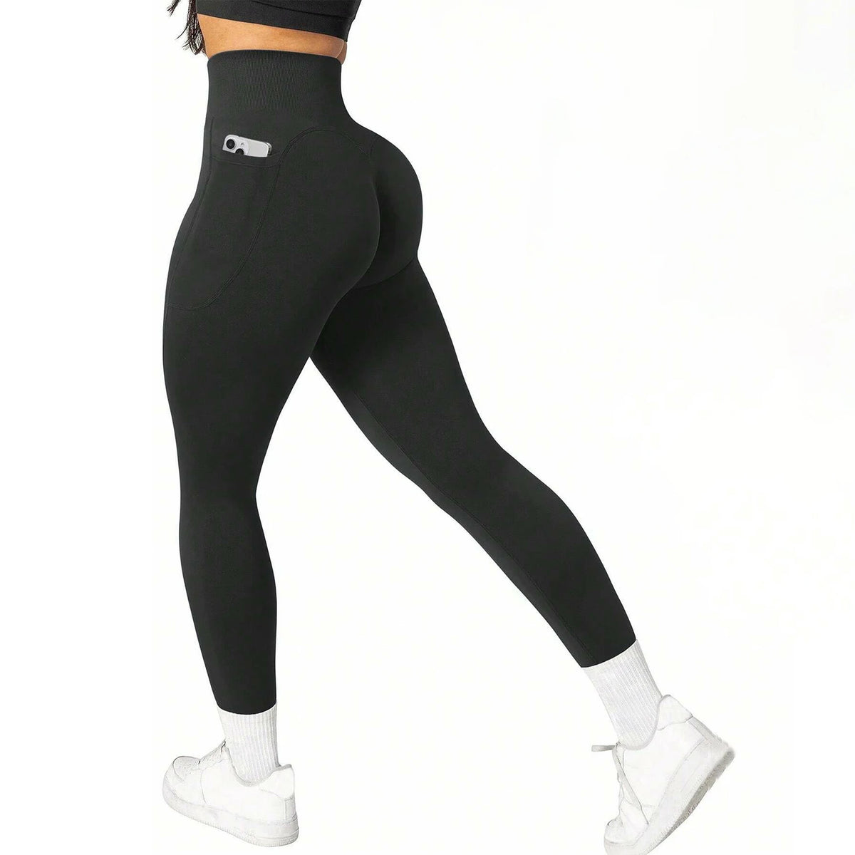 High Waist Tummy Control Yoga Pants with Pockets for Gym Workout - Breathable Stretchy Fitness Leggings