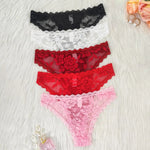 1pc Women's Multi-Color Lace Panty Low-Rise Bowknot Lingerie Hollow Out Semi-Covered Butt Heart Buckle Soft Breathable Underwear