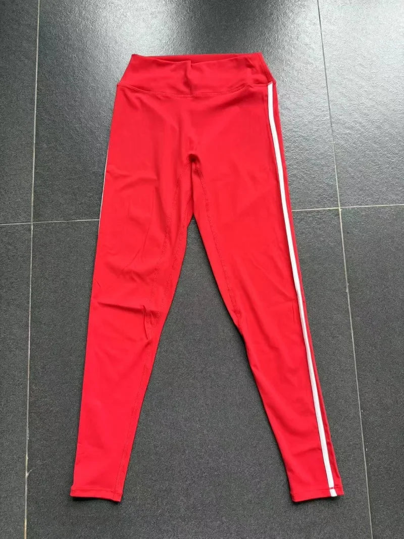 Women High Waist Yoga Pants Leggings - Seamless Color Block Fast-Dry Breathable Gym Running Fitness Tights Butt Lifting Effect
