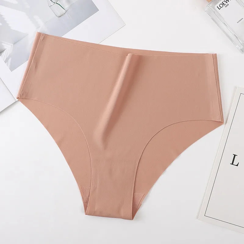 Women Seamless Panties Briefs Thin Ice Silky Underwear Female High Waist Underpants Summer Soft Panties Sexy Lingerie