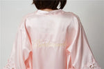 Champagne Bride Bridesmaid Wedding Robe Lace Sleepwear Home Wear Sexy Satin Bathrobe Gown Female Nightdress Intimate Lingerie