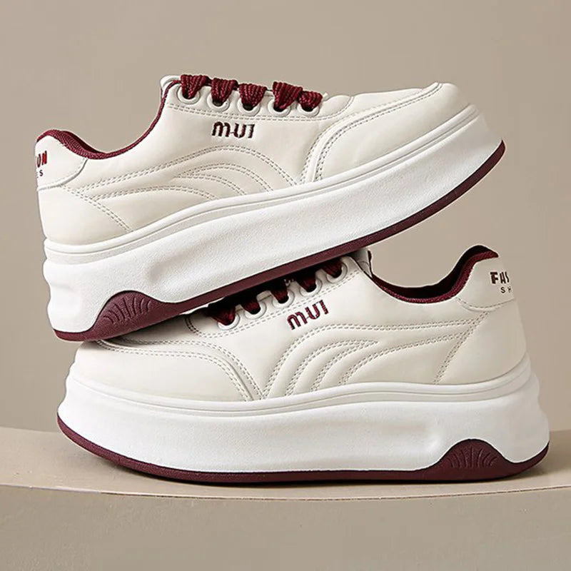 Letter Embroidery Sports Shoes Women Spring Autumn Mix Color Lace Up Sneakers Woman Soft Sole Platform Vulcanize Shoes Mujer