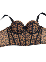 Fishbone Corset Cross-Border European and American Leopard Print Spicy Girl Tank Top Sexy Inner Wear Camisole High-End Outerwear Bra