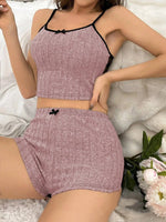 Summer Sleepwear Women 2 PCS Pajamas Set See Through Tank Tops and Shorts Soft Casual Loungewear Home Clothes