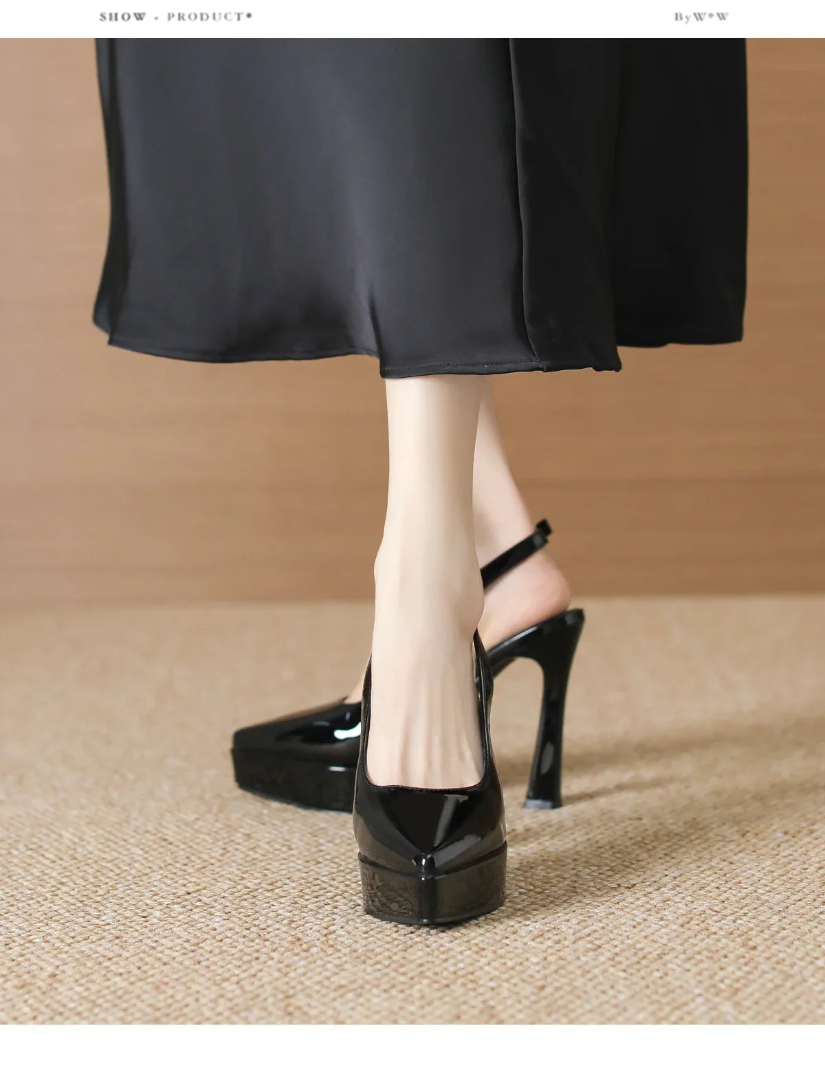 Baotou Slingbacks Sandals Women's Summer 2026 New Pointed Thin Heel High Heels for Ladies Waterproof Table Not Tired Foot Shoes