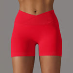 Summer V-waist peach hip lifting tight fitting three part pants, high waist yoga shorts, running speed drying seamless yoga pant