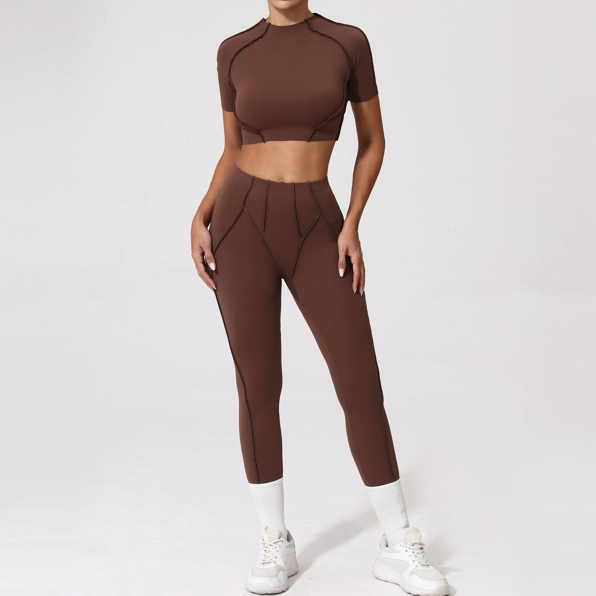 2PCS Yoga Suit Sports Set Women Quick-Drying Gym Set Women Tracksuit Running Workout Long Sleeve Sports Shirt Yoga Clothing