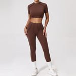 2PCS Yoga Suit Sports Set Women Quick-Drying Gym Set Women Tracksuit Running Workout Long Sleeve Sports Shirt Yoga Clothing