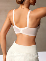 4Pcs Wireless Lace Women's Bra Unlined Full Cup Bralette for Women Comfort Daily Wide Strap Mesh Lace Lingerie Bra S-XXL